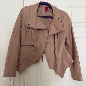 G.I.L.I. Blush Pink Leather Moto Biker Jacket